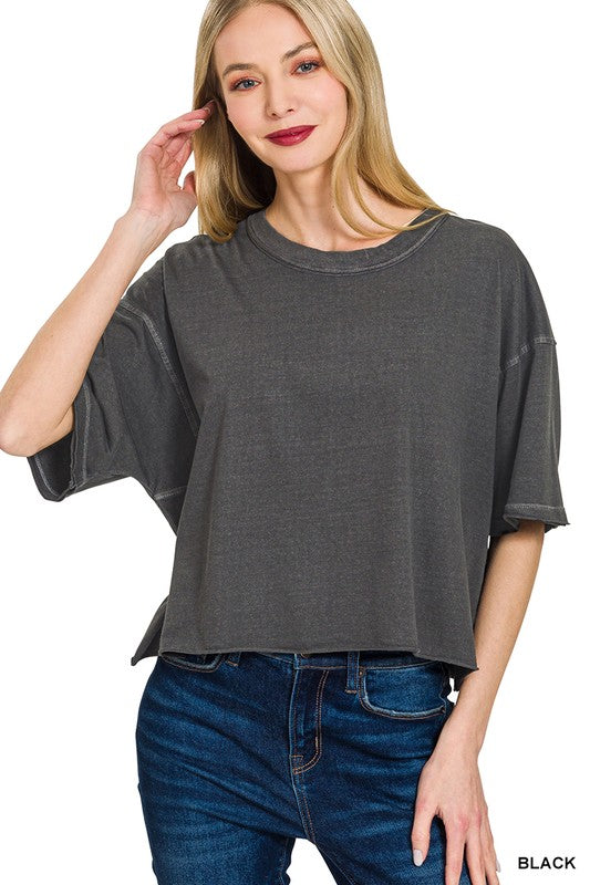 Pigment Dyed Semi-Crop Tee