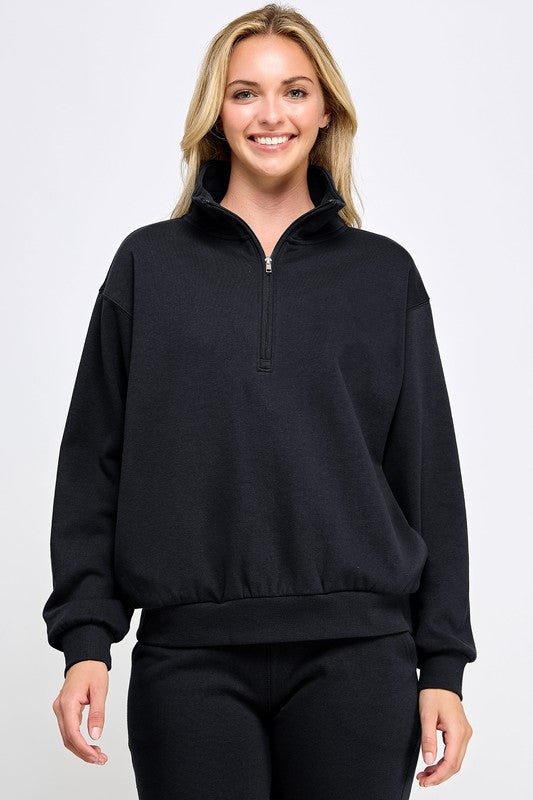 1/2 Zip Mock Neck Sweatshirt