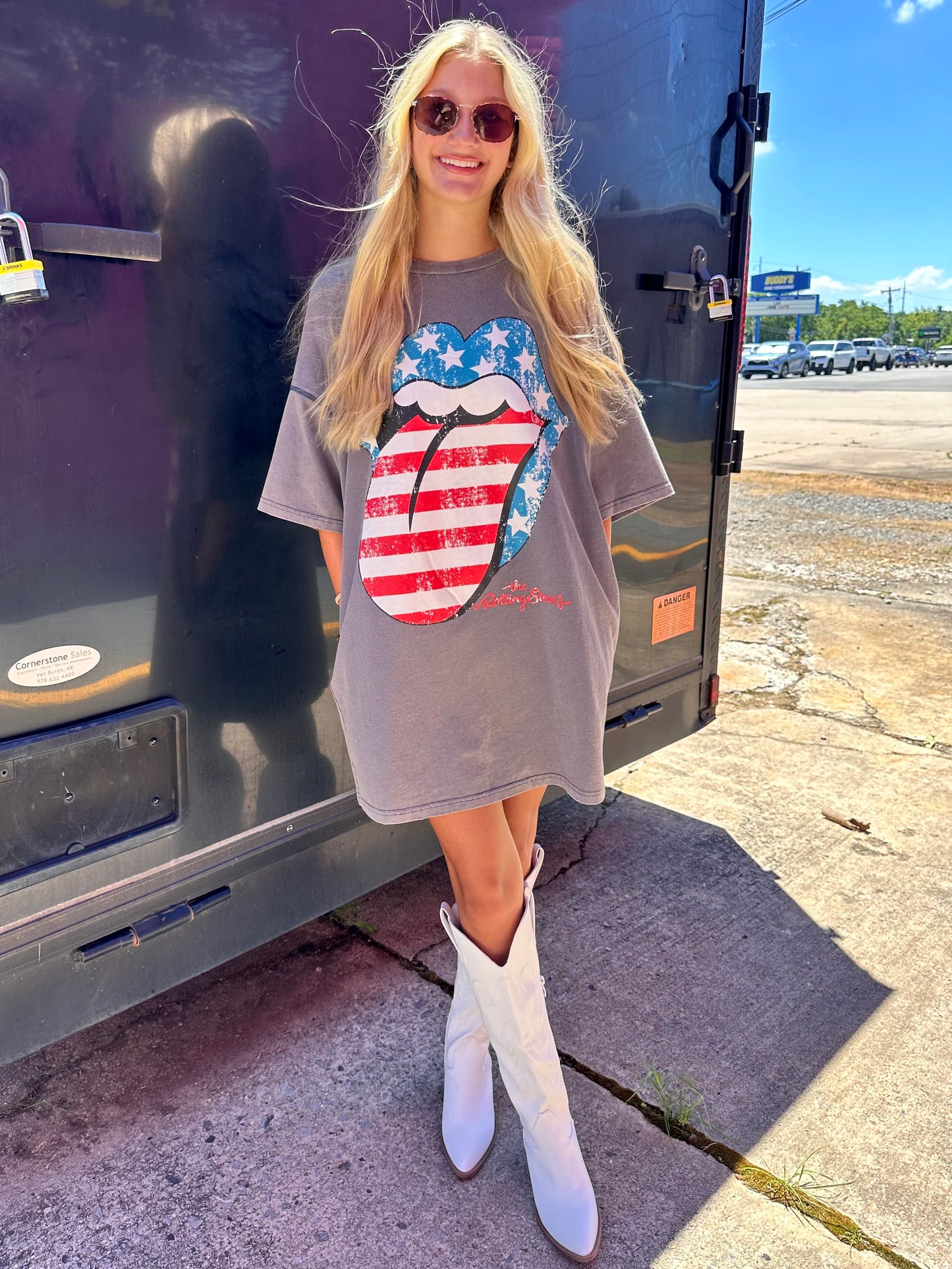 Rolling Stones Flag Tongue T-Shirt Dress