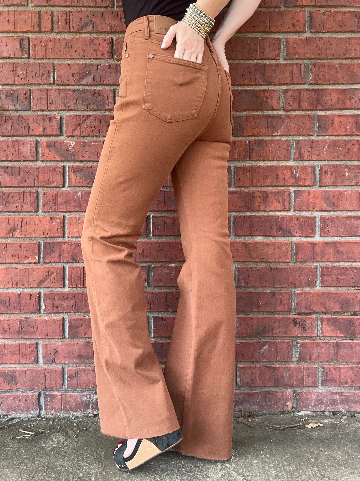 Judy Blue Brown Tummy Control Flares